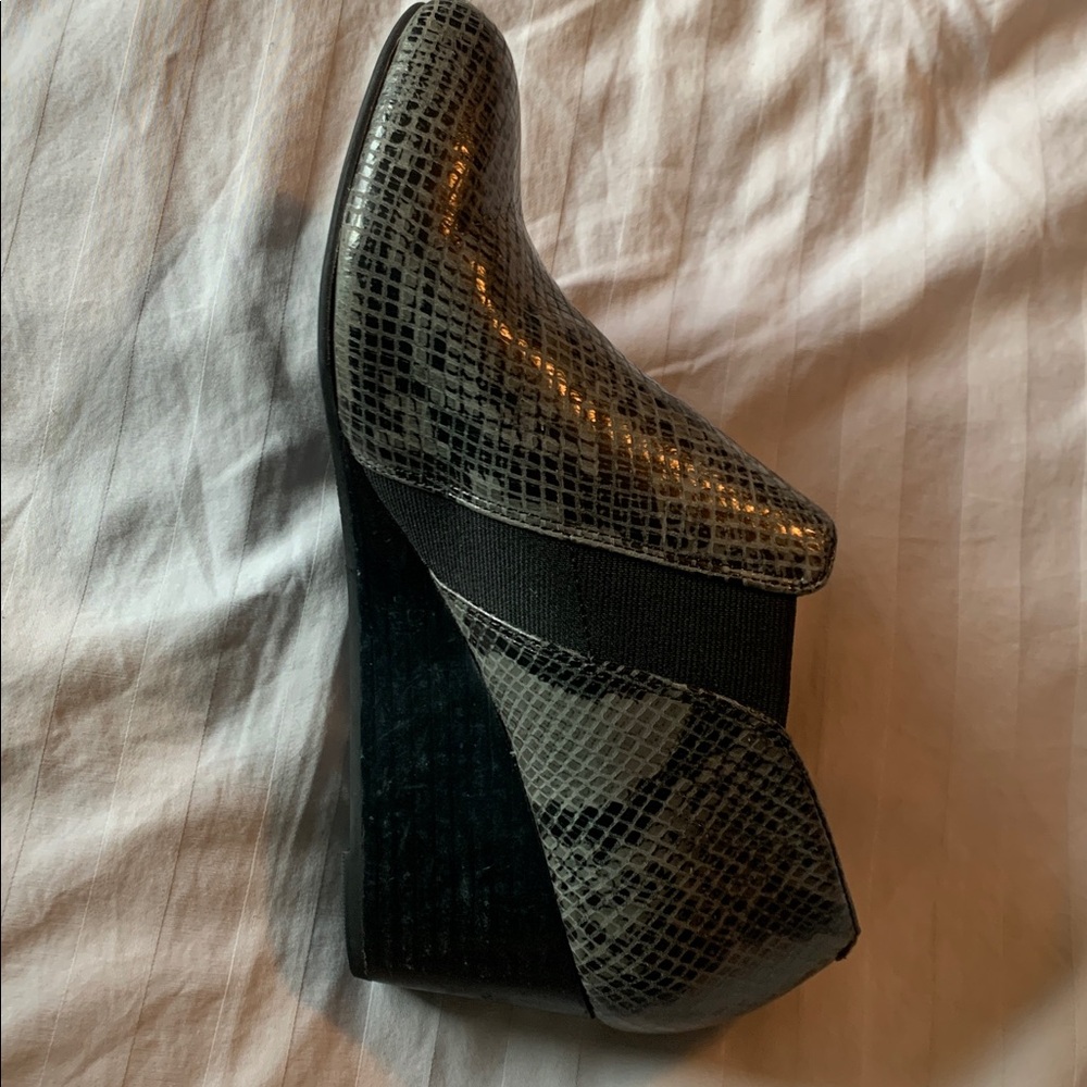 Vionic Black Snakeskin Ankle Booties - image 3